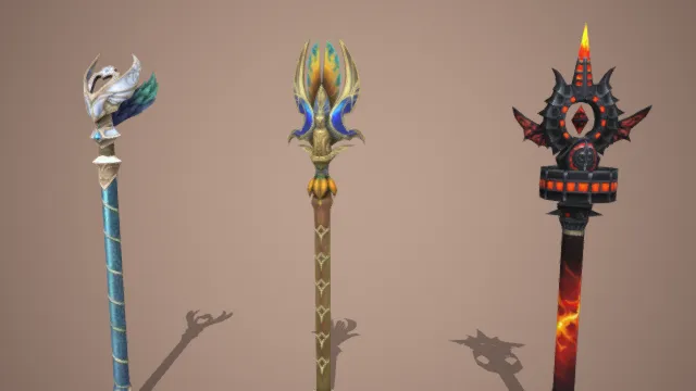 权杖 武器 道具 法杖 魔法道具 宝石杖 游戏装备