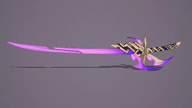 奇幻风格紫炎魔刃3D模型