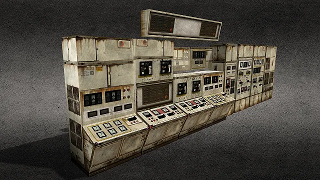 场景 电子设备 车间 操作台 破旧 生锈