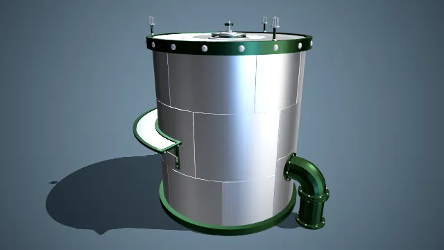 圆柱形的工业设备3d模型