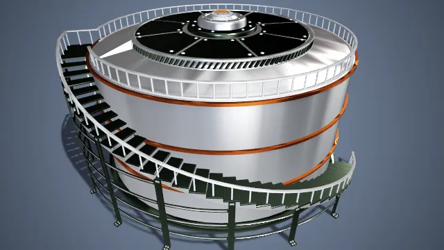 环形阶梯机械装置 工业 阶梯 圆柱 金属 化工