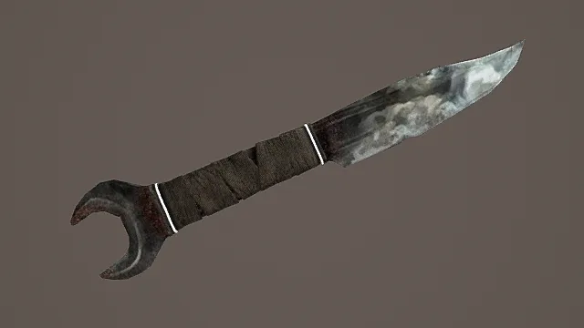 废土风格扳手改造匕首3D模型