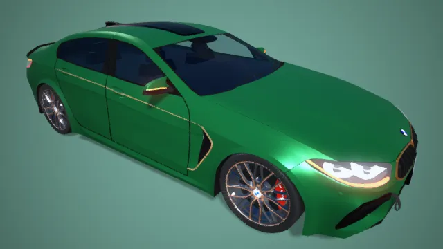 宝马850i 豪车 跑车 交通车辆 绿色的汽车