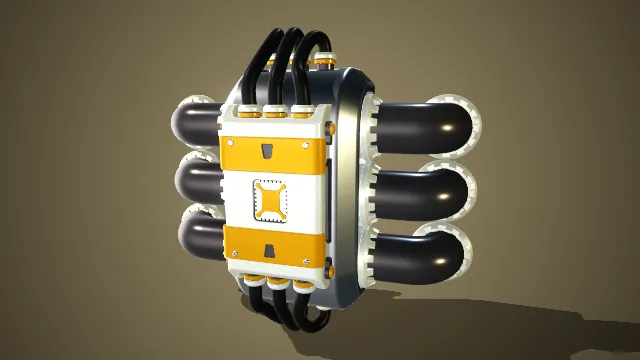 多组管道他陪黄白主题的科幻工业风制品