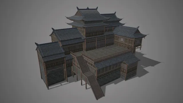 中式建筑 古风建筑 写实模型 pbr模型