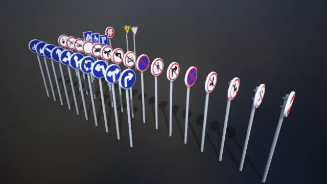 交通指示标志 路牌 标志牌 交通道具 道具标志