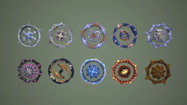 游戏道具 盾牌 阵法 武器 风格化模型