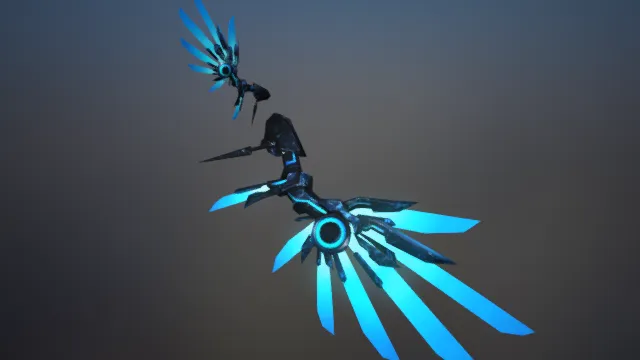 机械羽翼 科技翅膀 光效 游戏道具 绑定动画