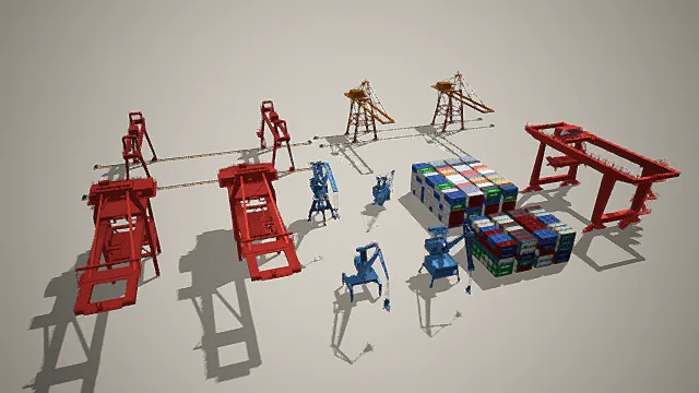 现代 吊塔集装箱搬运3D模型