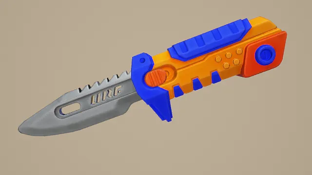 炫彩玩具风格折叠匕首3D模型