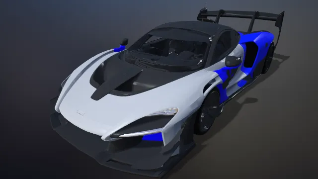 蓝白赛车 超跑 轿车 汽车 豪车