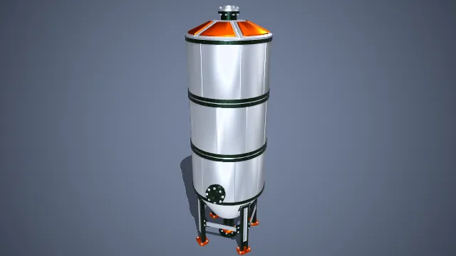 多层立式带加热装置工业罐体模型