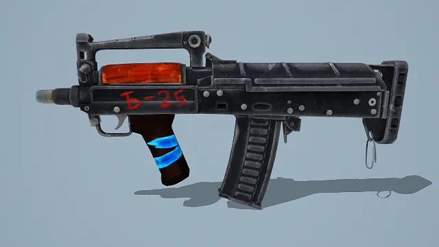 3D写实风枪械模型,创意设计(3D枪械、写实风格、军事主题、科幻元素、机械细节感)