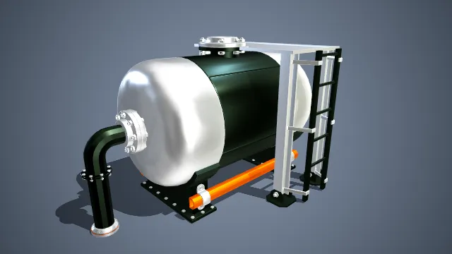 带支架的工业罐体3d模型