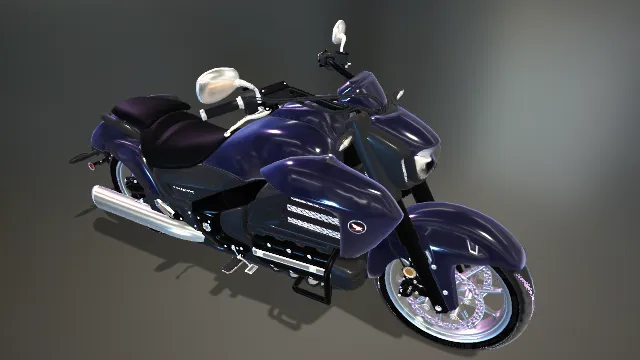 科技蓝刃未来金属摩托、未来风、金属质感、流畅线条