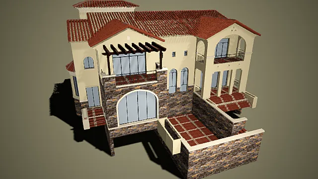 欧式风格 独栋别墅 别墅模型