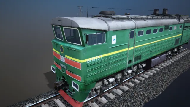 火车 绿皮火车头 传统火车