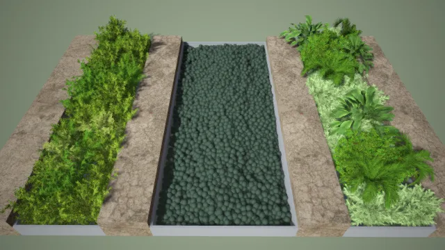 花园 植物墙 花卉 植被 写实植物 园区绿化带