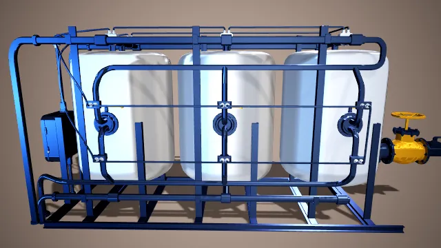 多层储液罐组 金属 现代 多层 结构 管道