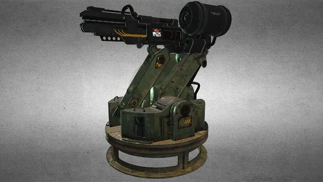 自动炮台 枪械 武器模型 pbr模型 游戏模型