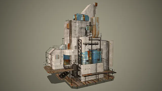 未来科幻城市   工业建筑楼房3D模型