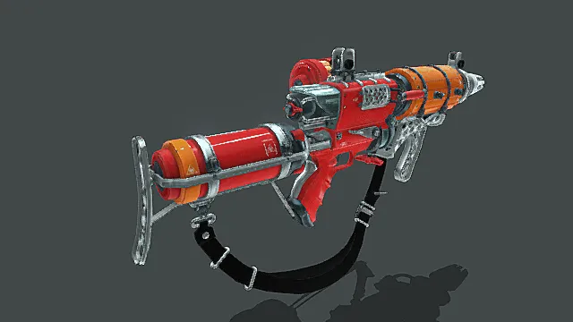 枪 喷火器 轮盘 科幻 吊带