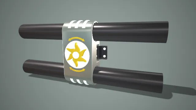 双管道 金属固定 能控制传输速率 管道连接处