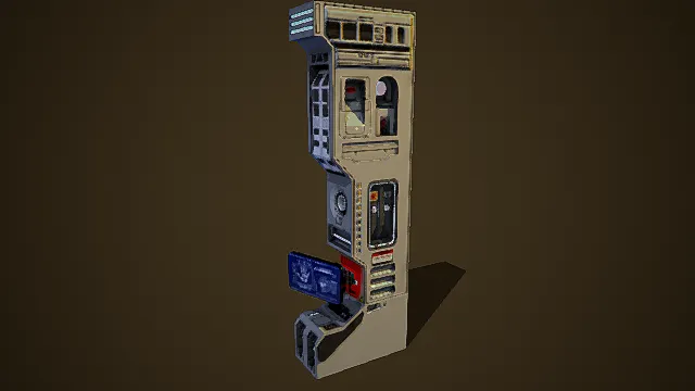 未来主义多功能全息带显示器的战术科幻墙桥3D模型