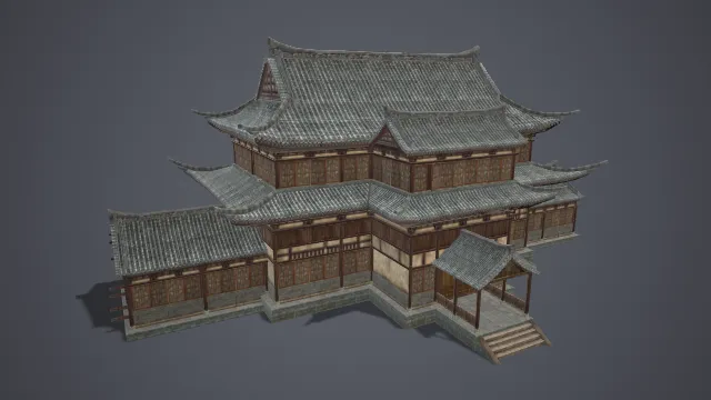 古风楼阁 写实模型 写实建筑 建筑模型