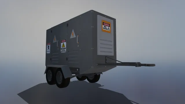 工业模型 电箱 警示牌 拉车 移动形