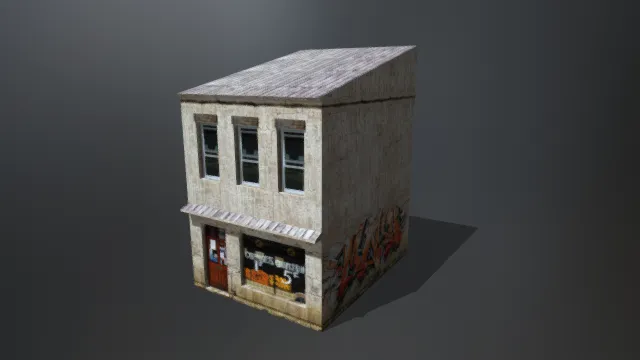 西方建筑 街边商店 涂鸦建筑 二层小楼