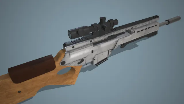 木质镂空托战术步枪 战争 武器 枪械 射击