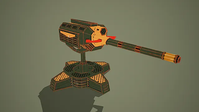 科幻风格长管重型炮台3D模型