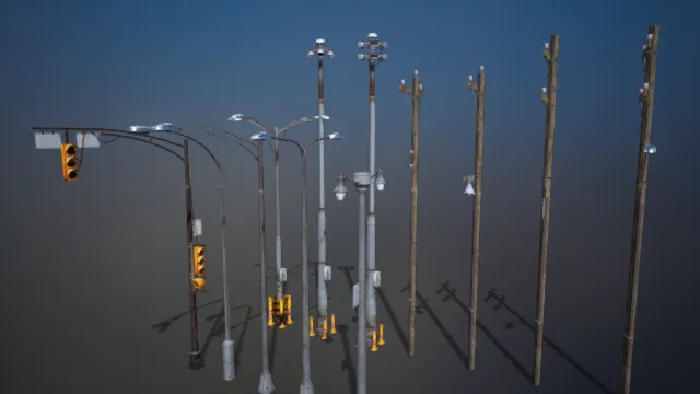 路灯 电线杆 写实