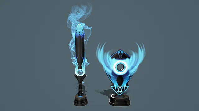 幽冥风格天翼剑盾套装3D模型