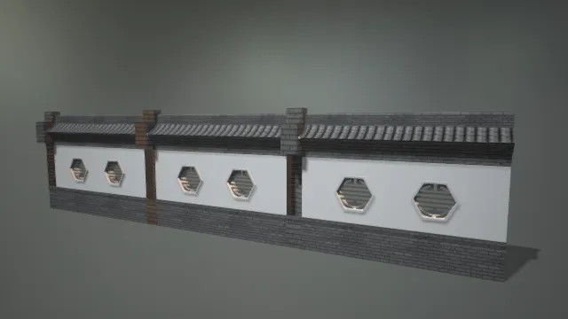 古风围墙 白墙 结构墙 古代建筑 瓦片建筑