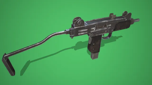 uzi 冲锋枪 武器模型 pbr模型 游戏模型