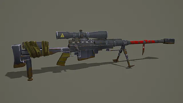 废土风格改装反器材狙击步枪3D模型