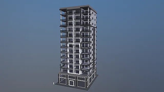 现代风格商住综合楼3D模型
