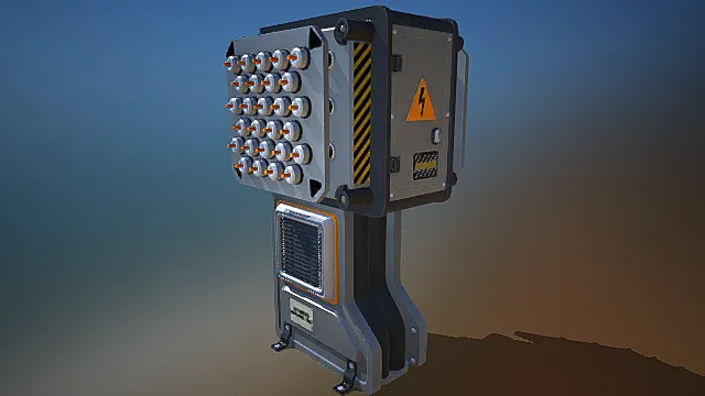 工业模型 警示牌 电箱 控制台 散热器