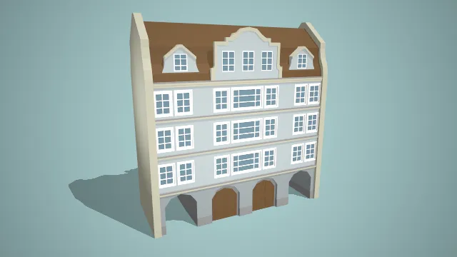 卡通建筑 风格化住房楼 西式楼房 洋楼