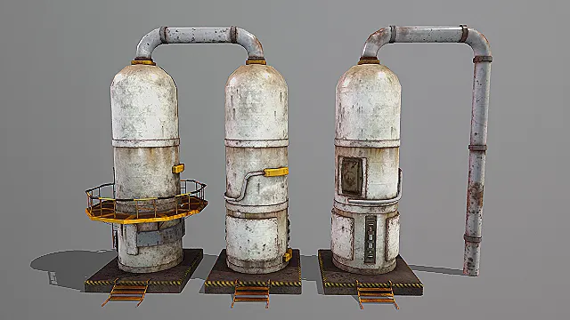 复古工业风大型储罐组3D模型