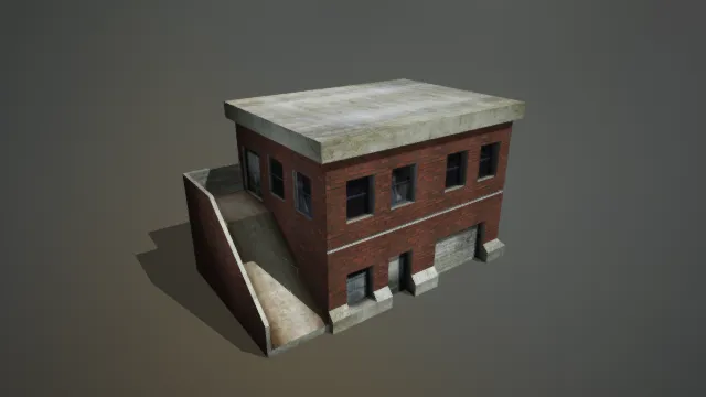 建筑小楼 二层仓库 砖房小楼 工业建筑