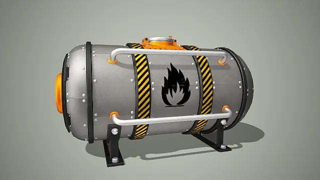 现代工业设备 易燃易爆储存桶 3D高精度模型