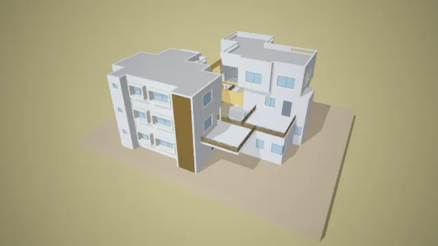 住房楼 卡通外形楼 风格化建筑 住宅