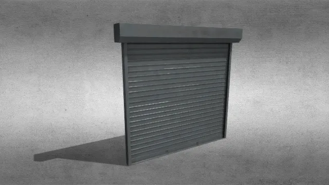 写实 现代建筑 门 卷帘门