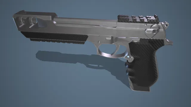 碳纤维纹理轻量化手枪模型 现代枪械 武器 军事