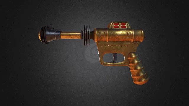 枪 复古 喇叭口 蒸汽朋克 黄铜色