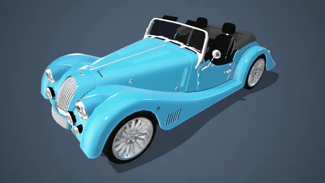 复古蓝调敞篷车 复古、蓝色、敞篷、个性