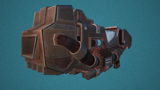 做旧能量枪 枪械 武器模型 pbr模型 游戏模型